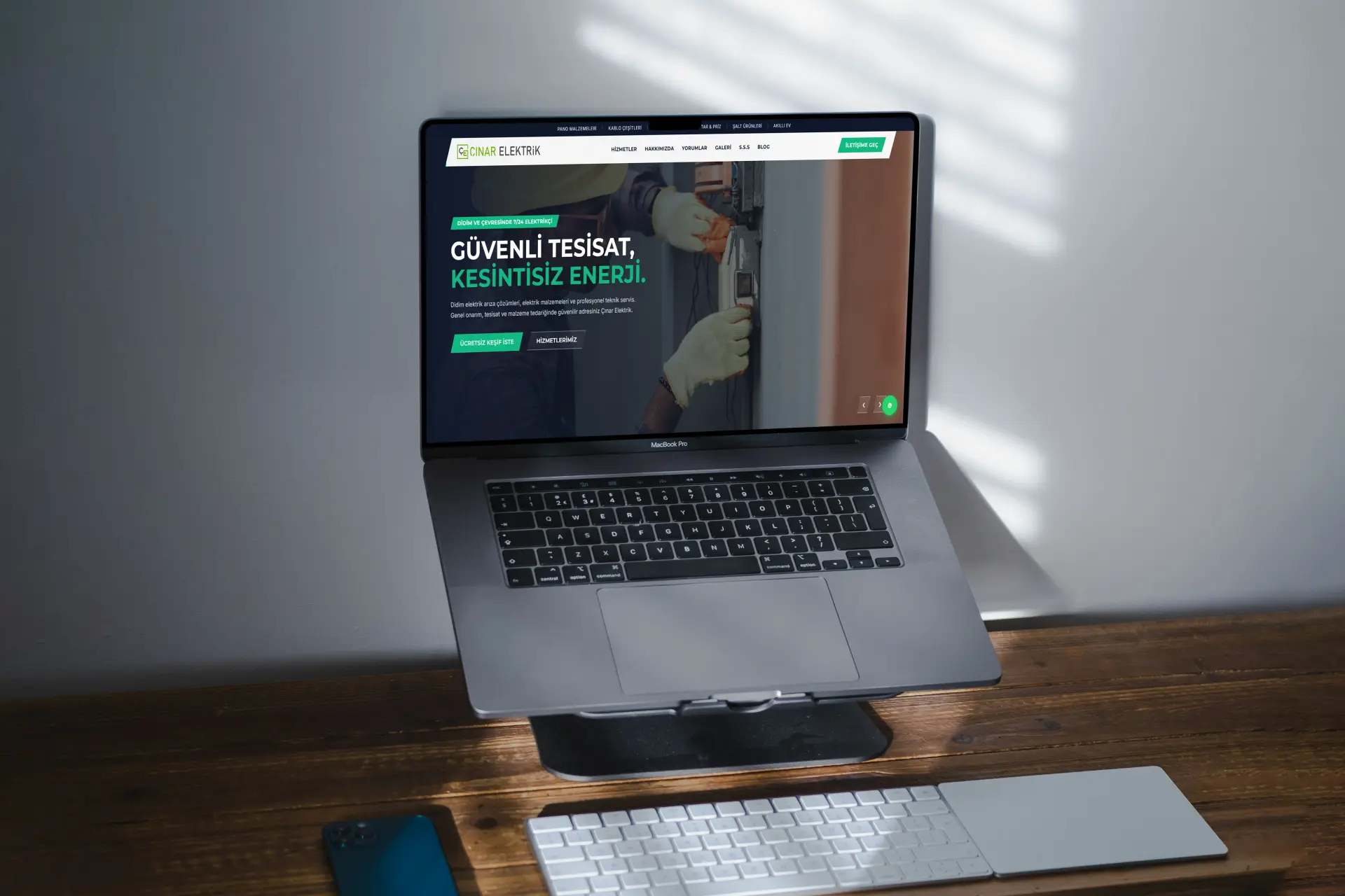 Çınar Elektrik web sitesi projesi