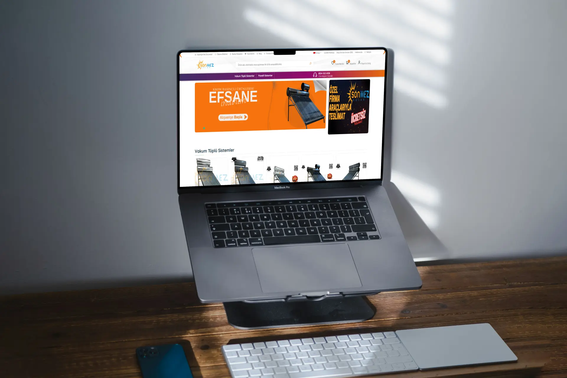 Sönmez Solar web sitesi projesi