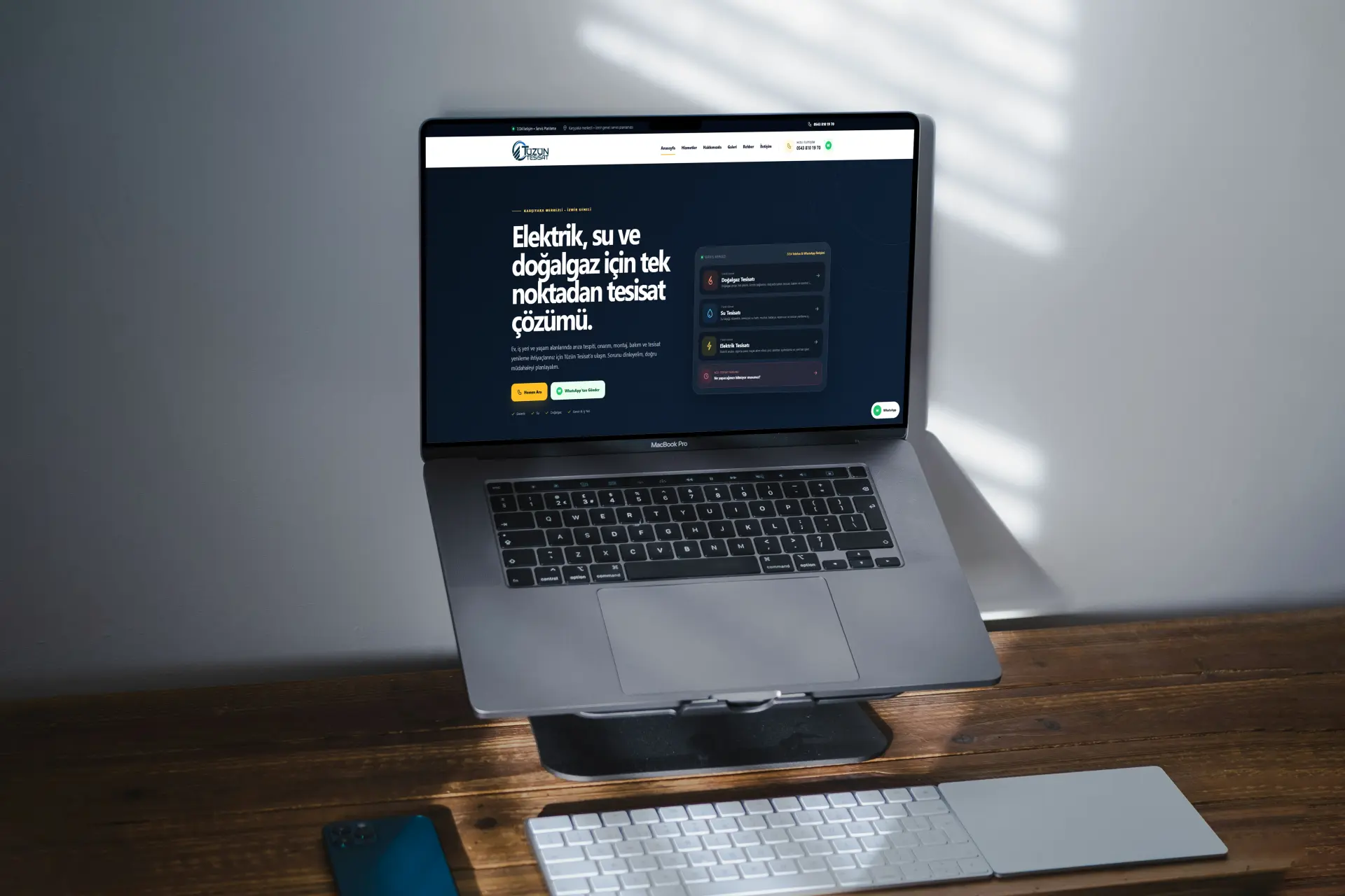 Tüzün Tesisat web sitesi projesi